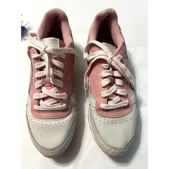 Reebok Classic Sneakers Size 8.5 White, Pale Pink & Gray Leather - Picture 8 of 8